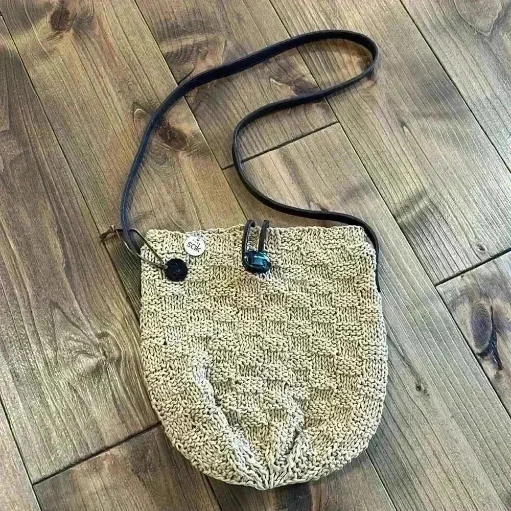 The Sak handcrochet straw bag